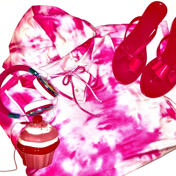 Color Threads Other - Tie-Dye Hooded Bathing suit cover up
